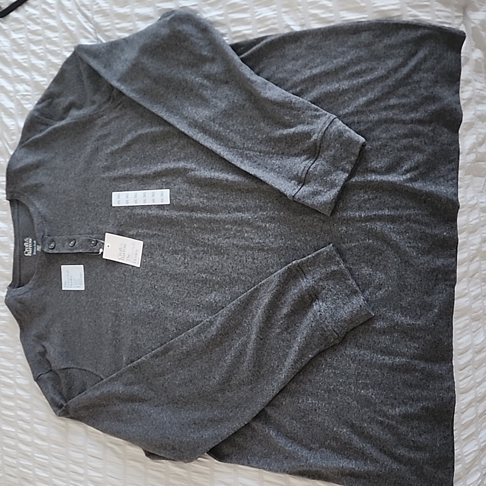 NWT•Extra Soft Grey Men's Henley•XXL Tall